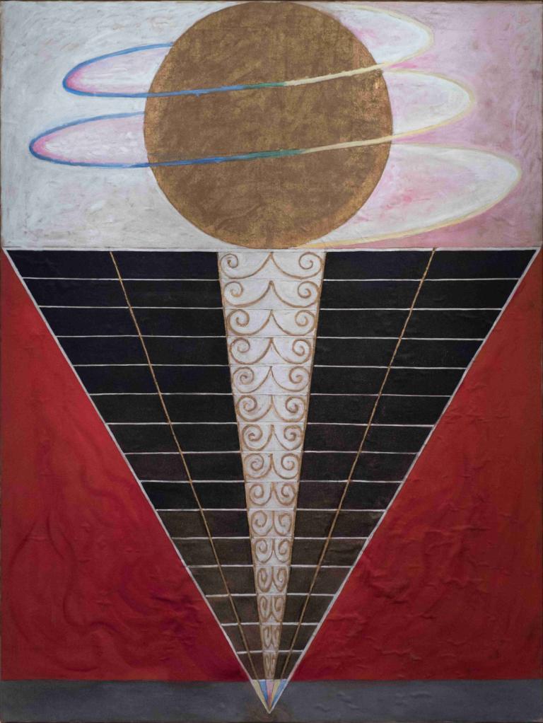 Group X, No. 2, Altarpiece,X組，2號，祭壇,Hilma af Klint,希爾瑪·拉夫·克林特,插畫,插畫, 沒有人類, 傳統媒體, 樓梯, 靜物