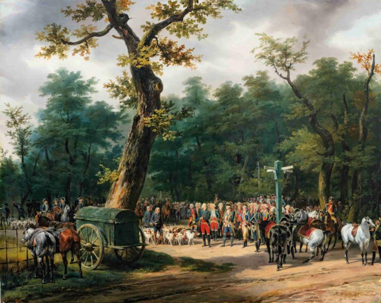 Louis XVI's Last Hunt, At Fontainebleau,De laatste jacht van Louis XVI, in Fontainebleau,Horace Vernet