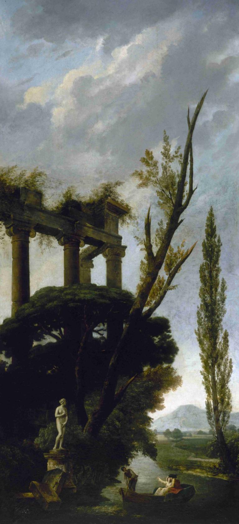 Vénus Médicis,Venus Medici,Hubert Robert,Ölgemälde,Ölgemälde, Baum, draußen, Wolke, Landschaft, Himmel, Torii