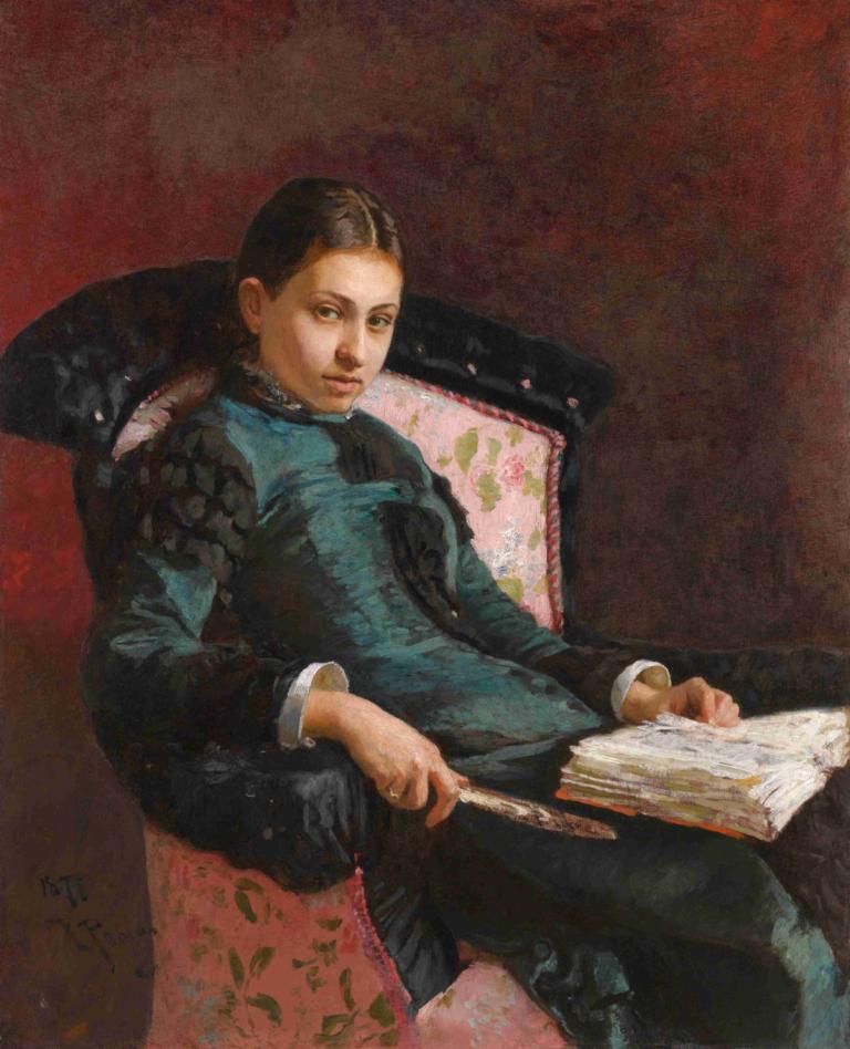 Portrait of The Artist's Wife, Vera Repin,Sanatçının Karısının Portresi, Vera Repin,Ilya Efimovich Repin