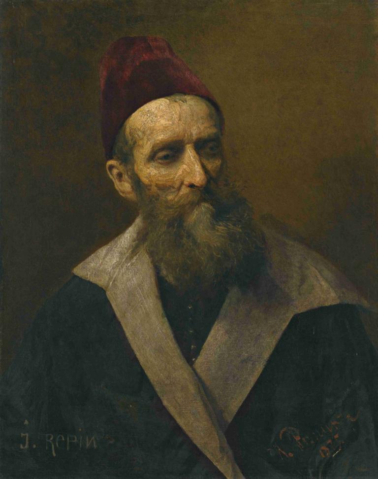 Portrait of a man,Potret seorang pria,Ilya Efimovich Repin,Lukisan cat minyak,Lukisan cat minyak