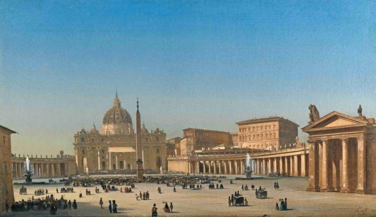 The Benediction Of Pius Ix In St Peter's Square, Rome,คําอวยพรของรัชกาลที่ 9 ณ จตุรัสเซนต์ปีเตอร์ กรุงโรม