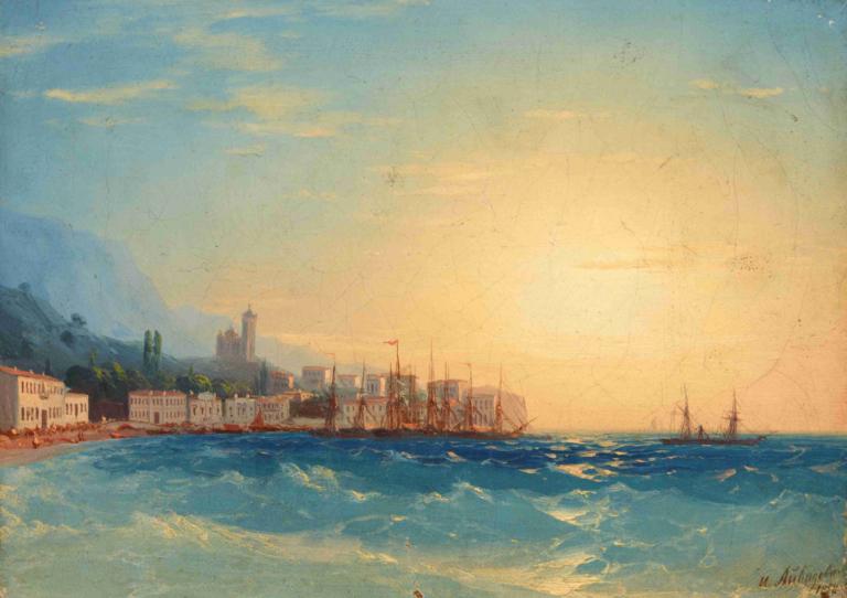 Harbor with Ships,Satama ja laivat,Ivan Konstantinovich Aivazovsky,Ivan Konstantinovitš Aivazovski