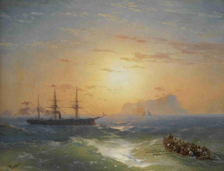 Shipping Off Ischia,Доставка с острова Искья,Ivan Konstantinovich Aivazovsky,Иван Константинович Айвазовский