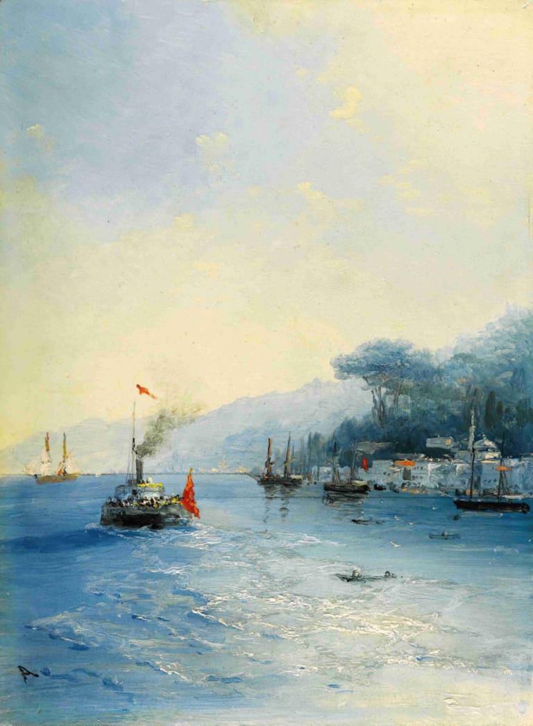 Shipping On The Bosphorus, Constantinople,Scheepvaart op de Bosporus, Constantinopel