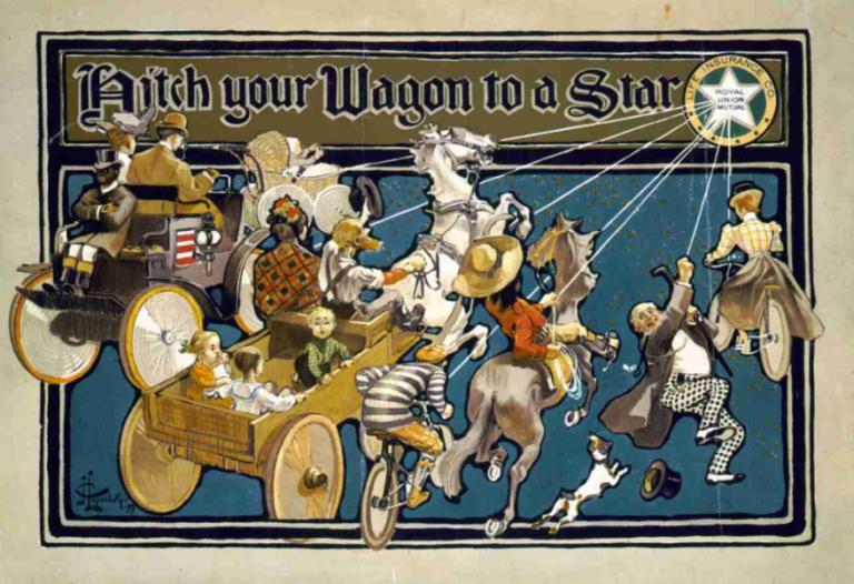 Hitch your wagon to a star,Koppel je wagen aan een ster,J.C. Leyendecker,Illustratie,Illustratie