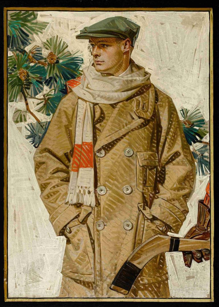 House of Kuppenheimer ad illustration,J.C. Leyendecker,Illustration,Illustration, 1boy, male focus, solo, hat