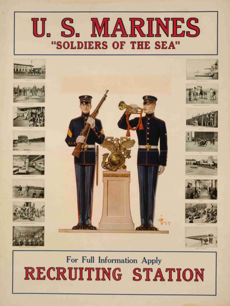 U.S. Marines 'Soldiers of the sea',Морские пехотинцы США "Солдаты моря,J.C. Leyendecker,Иллюстрация