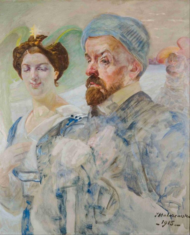 Autoportret,Jacek Malczewski,Peinture à l'huile,Peinture à l'huile, plusieurs garçons, Poils, cheveux bruns