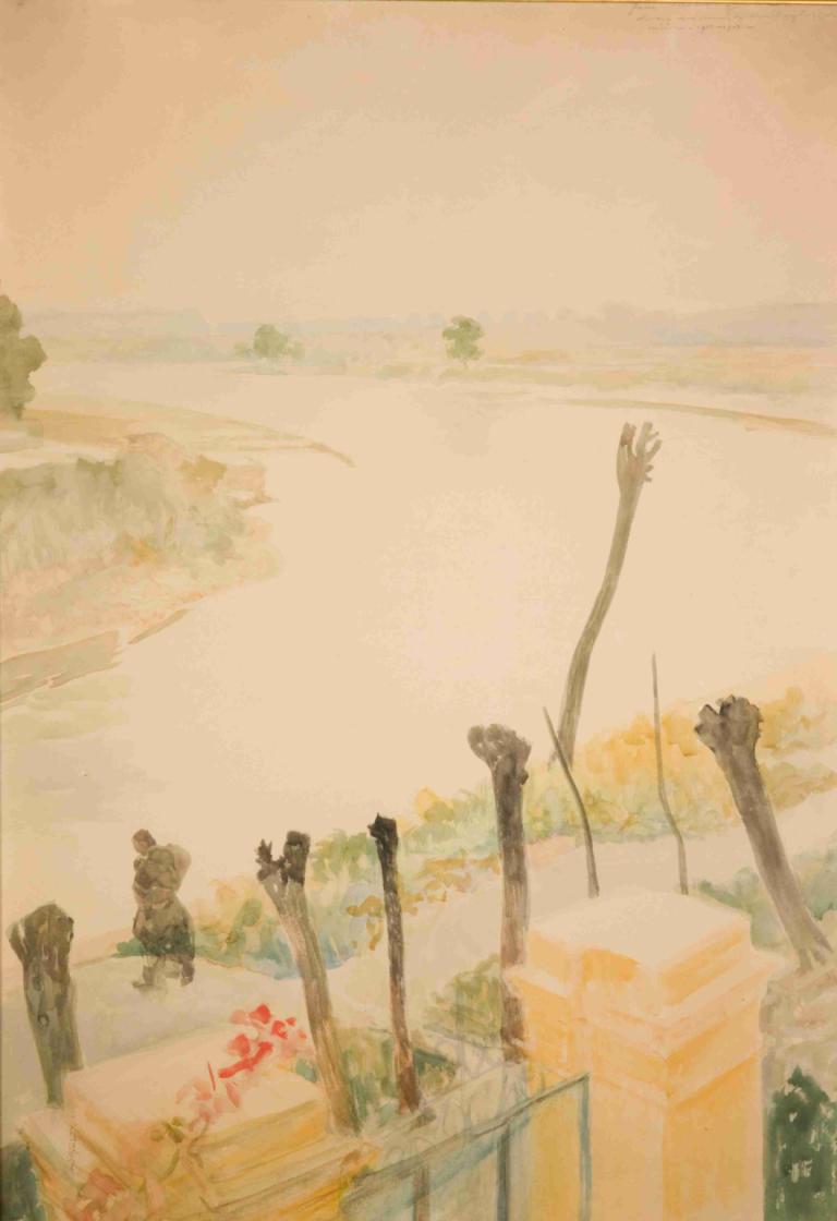 Landscape from the Vistula,Landschaft an der Weichsel,Jacek Malczewski,Ölgemälde,Ölgemälde, Baum, draußen