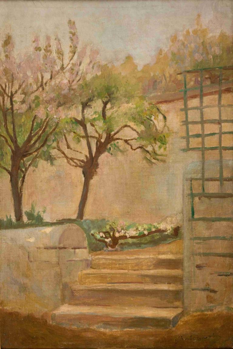 Landscape with Small Stairs,Landschaft mit kleiner Treppe,Jacek Malczewski,Ölgemälde,Ölgemälde, Baum