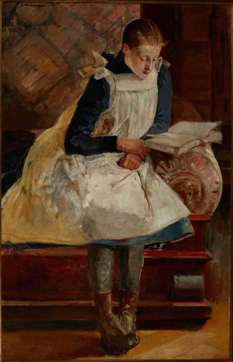 Portrait of Artist's Daughter Julia,Potret Putri Artis Julia,Jacek Malczewski,Lukisan cat minyak