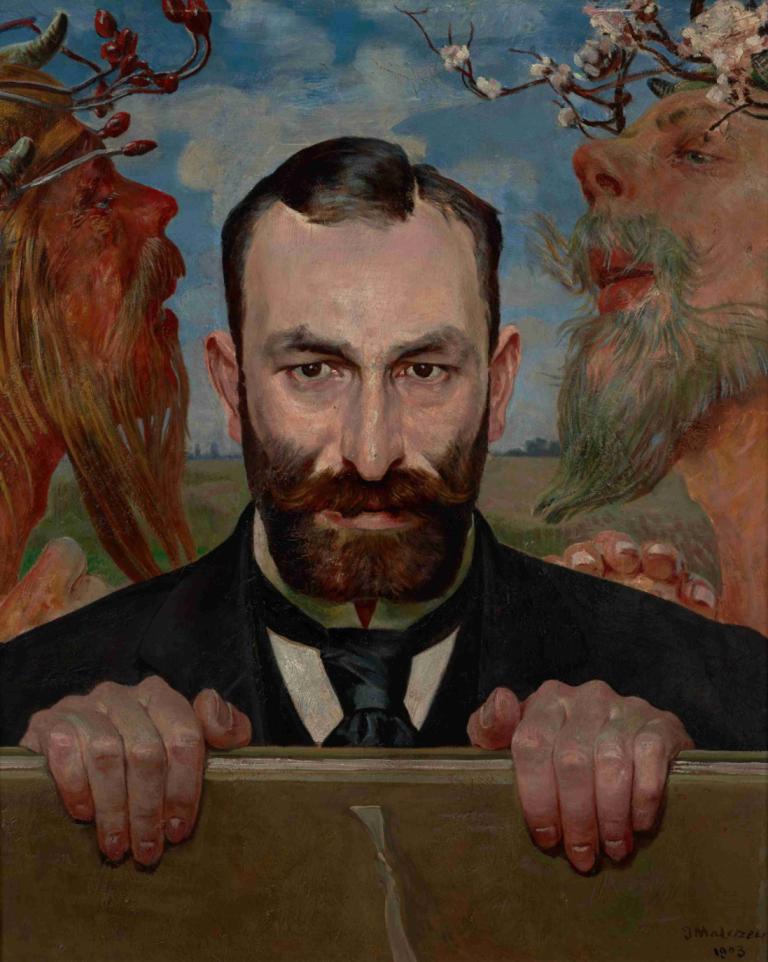 Portrait of Feliks Jasieński,Potret Feliks Jasieński,Jacek Malczewski,Lukisan cat minyak,Lukisan cat minyak