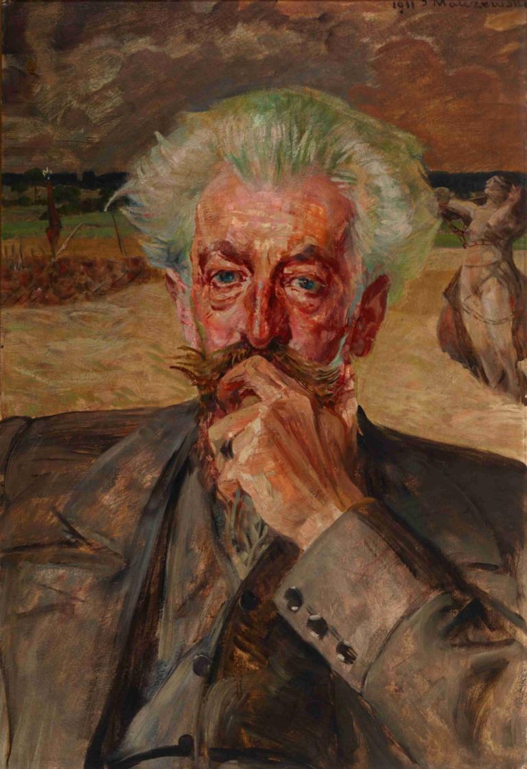 Portrait of Jarosław Odrowąż-Pieniążek,Jarosław Odrowąż-Pieniążek的肖像,Jacek Malczewski,雅切克·馬爾切夫斯基,油畫,油畫, 男性焦點