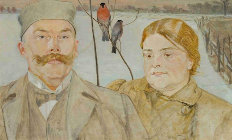 Portrait of Wacław Karczewski and Helena Karczewska,Wacław Karczewski和Helena Karczewska的肖像,Jacek Malczewski