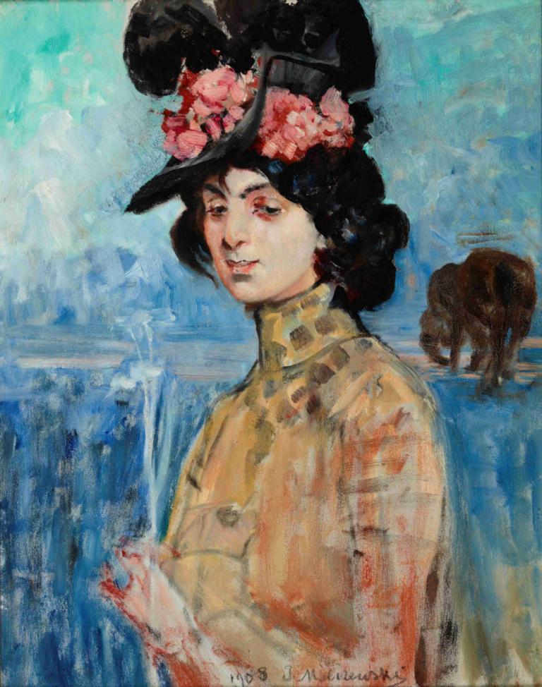 Portrait of Zofia Atteslander,Potret Zofia Atteslander,Jacek Malczewski,Lukisan cat minyak,Lukisan cat minyak