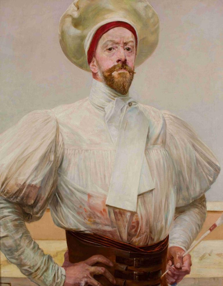 Self-Portrait in a White Attire,Avtoportret v beli obleki,Jacek Malczewski,Oljna slika,Oljna slika, 1 fant