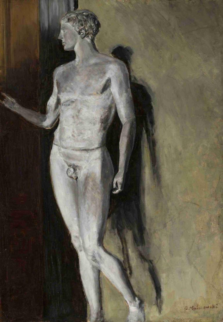 Study of a classical sculpture,Študija klasičnega kipa,Jacek Malczewski,Oljna slika,Oljna slika, solo