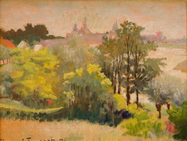 View of Krakow from Zwierzyniec,Vy över Krakow från Zwierzyniec,Jacek Malczewski,Oljemålning,Oljemålning