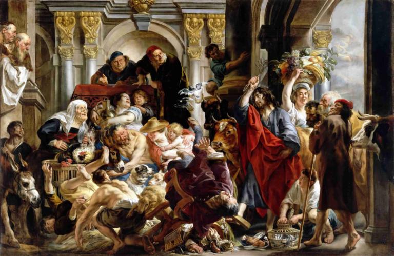 Jesus Driving The Merchants From The Temple,성전에서 상인들을 몰아내시는 예수님,Jacob Jordaens,제이콥 조르다언스,오일 페인팅,오일 페인팅