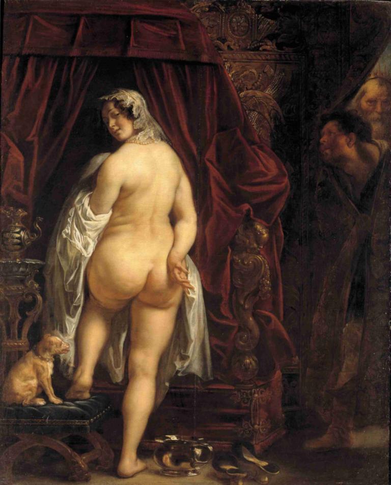 King Candaules of Lydia Showing his Wife to Gyges,리디아의 칸다울레스 왕이 기게스에게 아내를 보여주는 모습,Jacob Jordaens,제이콥 조르다언스