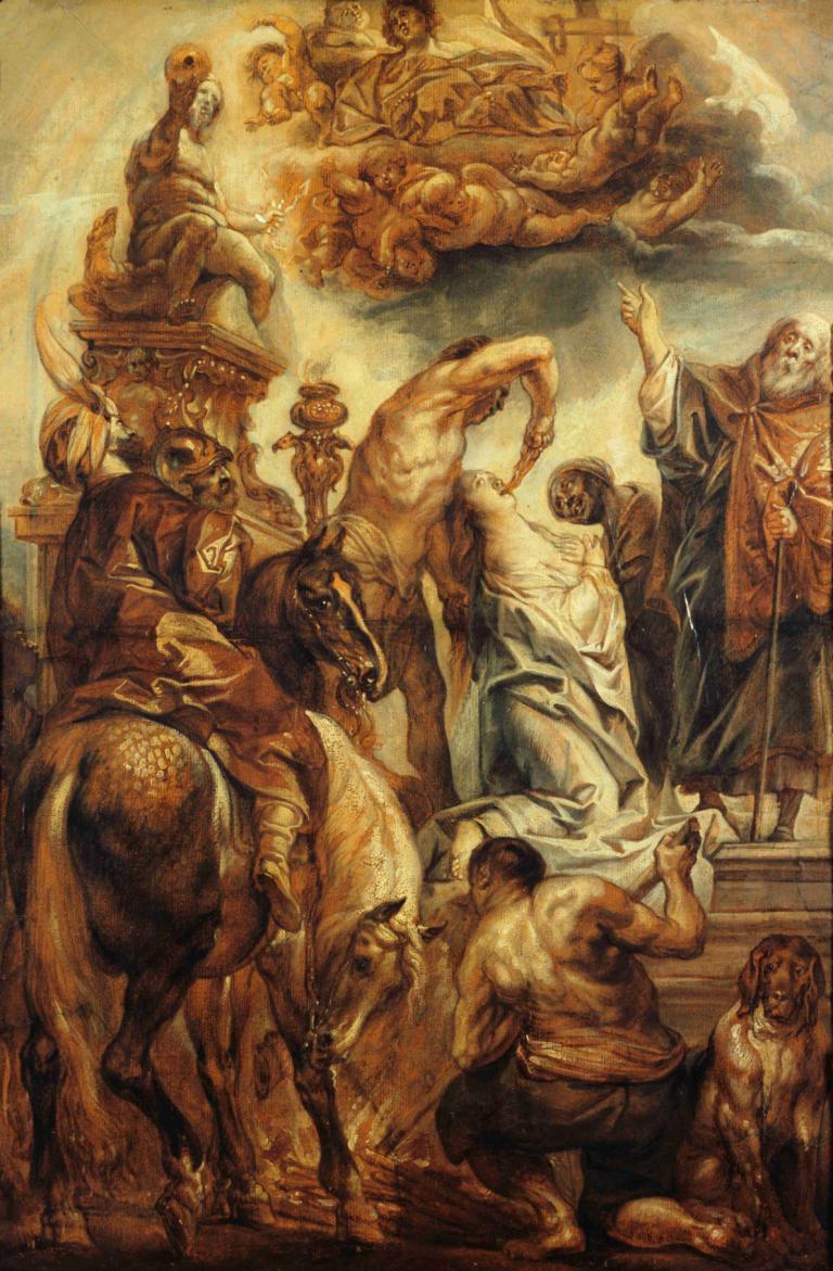 Le Martyre de Sainte Apolline,Jacob Jordaens,Oil Painting,Oil Painting, fine art parody, horse, multiple boys