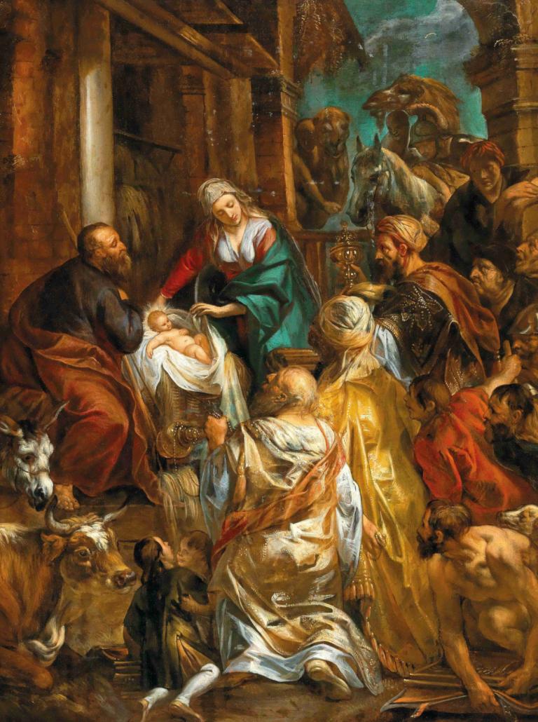 The Adoration of the Magi,Adorația magilor,Jacob Jordaens,Pictura in ulei,Pictura in ulei, parodie artistică