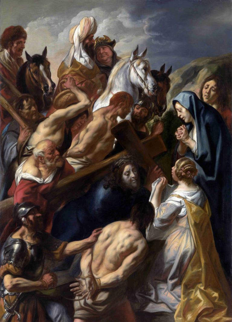 The Carrying of the Cross,십자가를 지고,Jacob Jordaens,제이콥 조르다언스,오일 페인팅,오일 페인팅, 미술 패러디, 말, 여러 소년, 수염, 갑옷, 풍자적 개작 시문