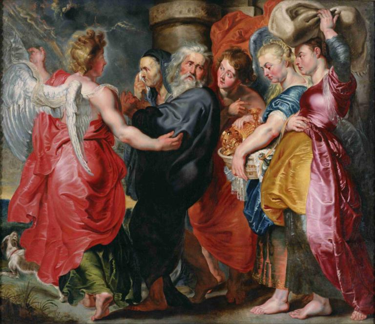 The Flight Of Lot And His Family From Sodom,Fuga lui Lot și a familiei sale din Sodoma,Jacob Jordaens