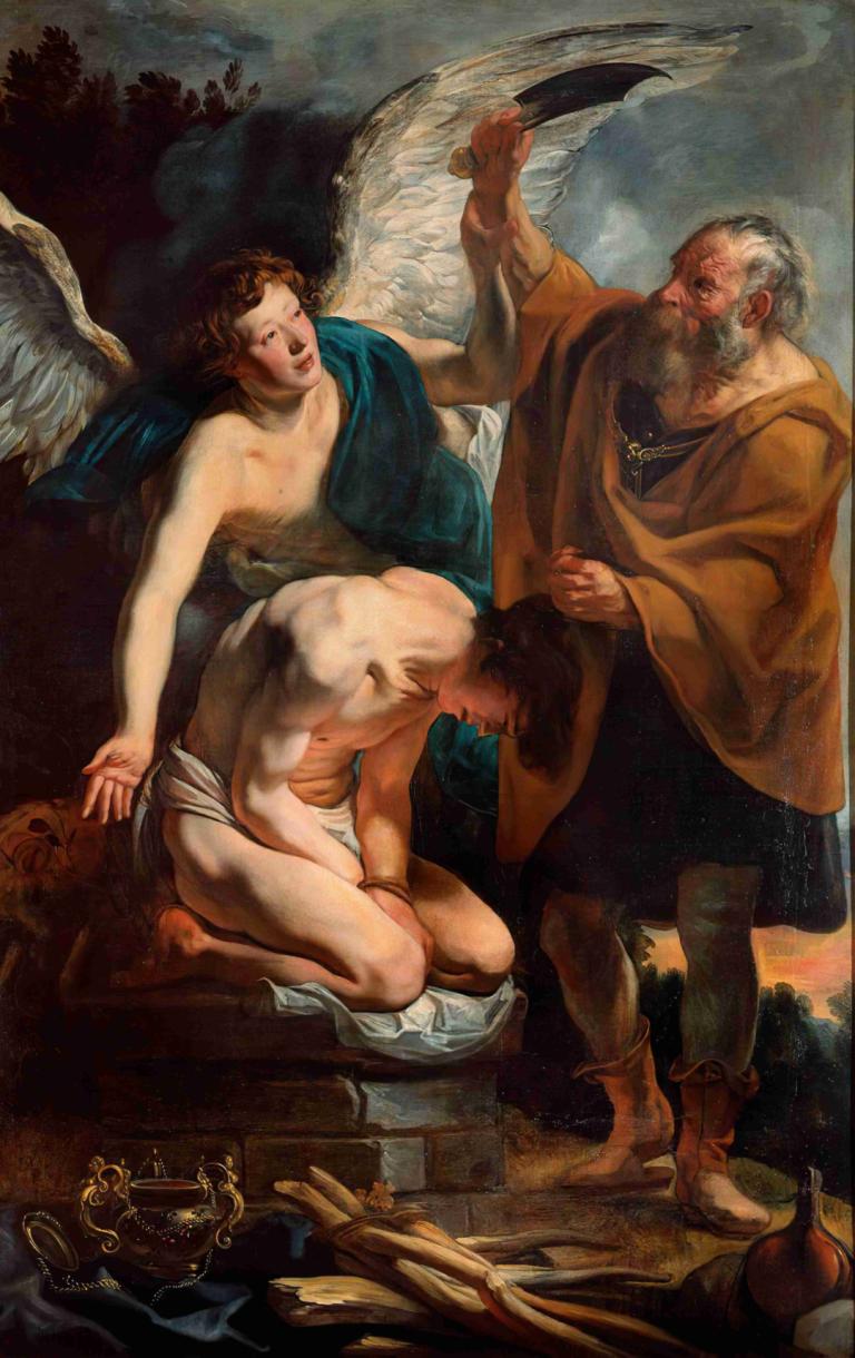 The Sacrifice of Isaac,Ofiara Izaaka,Jacob Jordaens,Obraz olejny,Obraz olejny, parodia sztuki, parodia