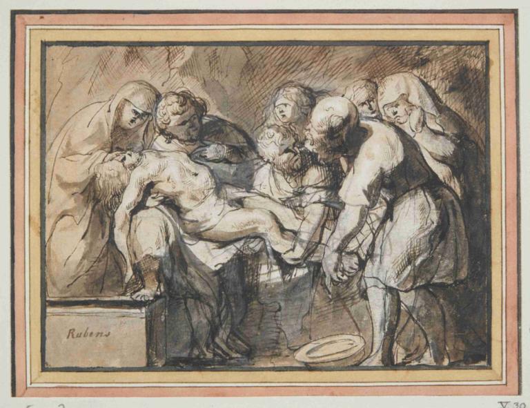 The Entombment,무덤,Jacob Jordaens,제이콥 조르다언스,동판 에칭,동판 에칭, 미술 패러디, 여러 소년, 여러 여자, 단색화, 가슴, 수염, 젖꼭지, 나체상, 오래된, 헤테로