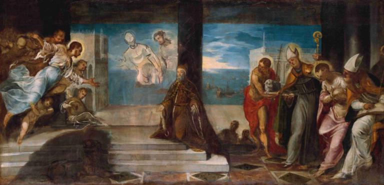 Doge Alvise Mocenigo (1507–1577) Presented to the Redeemer,Jacopo Tintoretto,Oil Painting,Oil Painting