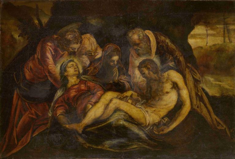 Lamentation over the Dead Christ,Klagan över den döde Kristus,Jacopo Tintoretto,Oljemålning,Oljemålning