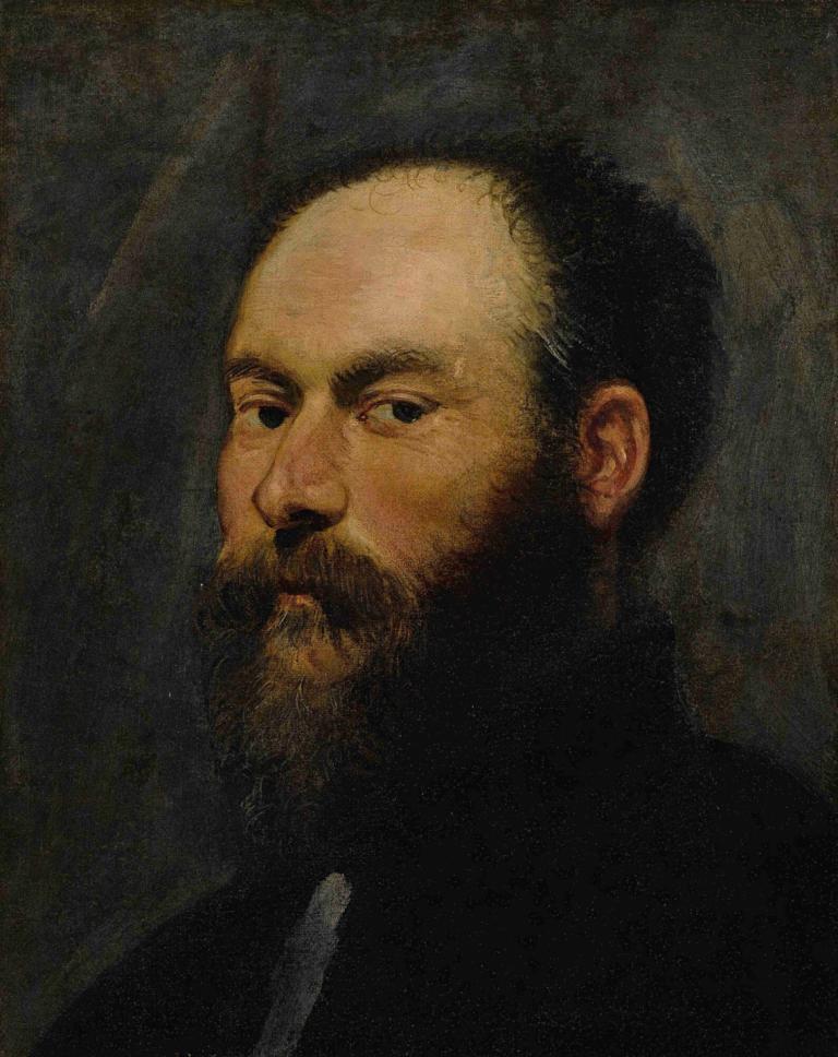 Portrait Of A Man,한 남자의 초상,Jacopo Tintoretto,자코포 틴토레토,오일 페인팅,오일 페인팅, 1남, 얼굴 털, 남성 집중, 독주, 수염, 수염, 흑발, 현실적인