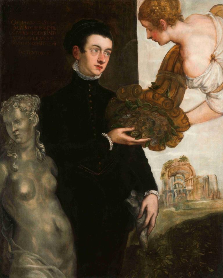 Portrait of Ottavio Strada,Ottavio Stradan muotokuva,Jacopo Tintoretto,Öljymaalaus,Öljymaalaus