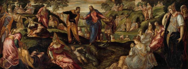 The Miracle of the Loaves and Fishes,빵과 물고기의 기적,Jacopo Tintoretto,자코포 틴토레토,오일 페인팅,오일 페인팅, 미술 패러디, 여러 소년