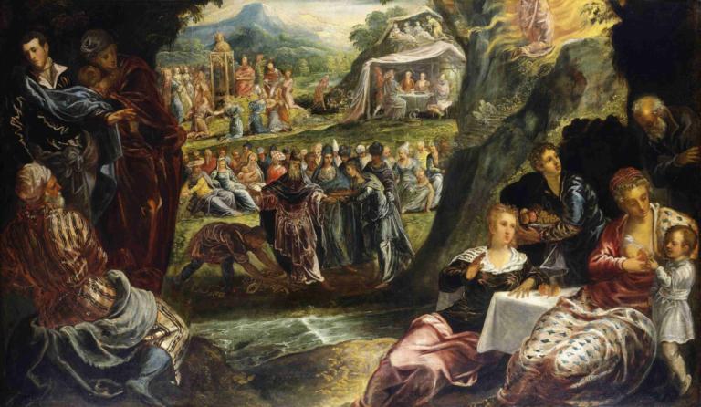 The Worship of the Golden Calf,황금 송아지 숭배,Jacopo Tintoretto,자코포 틴토레토,오일 페인팅,오일 페인팅, 미술 패러디, 여러 소년, 여러 여자, 6+소년