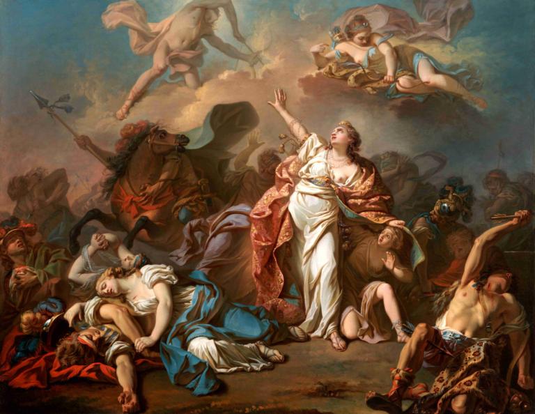 Apollo And Diana Attacking The Children Of Niobe,Jacques Louis David,Oil Painting,Oil Painting