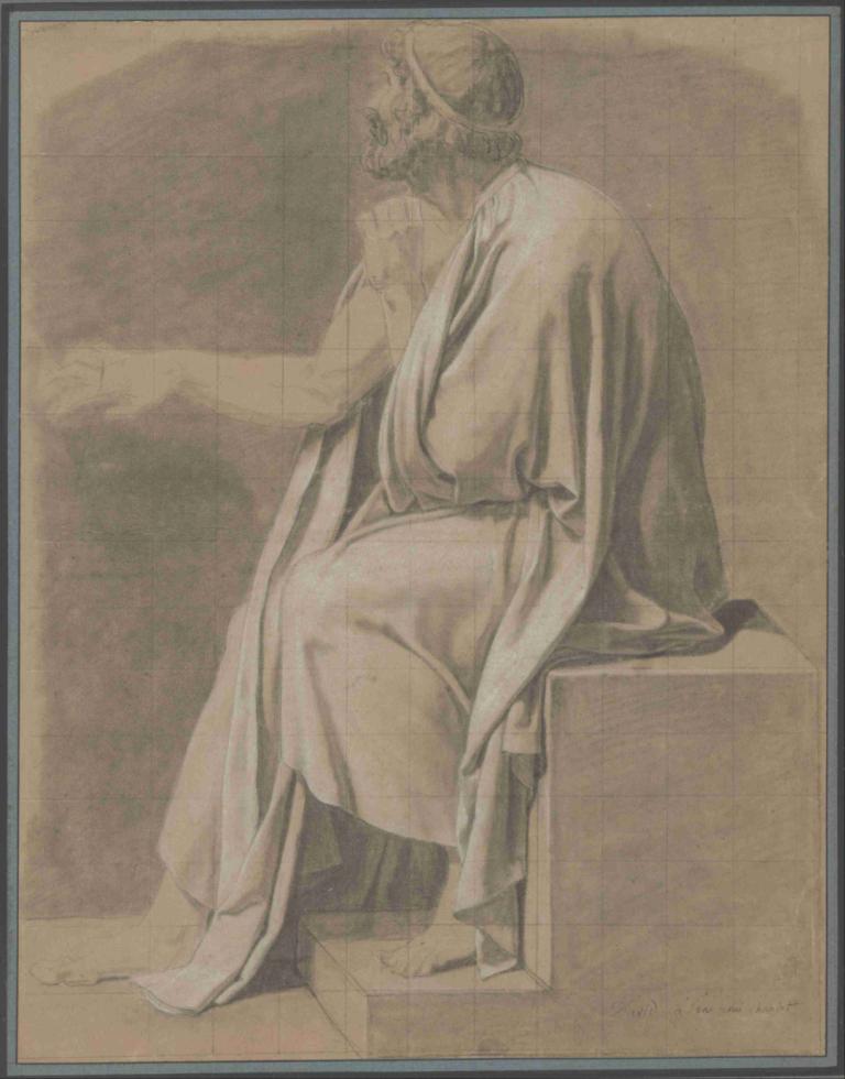 Figure Study for 'The Death of Socrates',Figuurstudie voor 'De dood van Socrates,Jacques Louis David