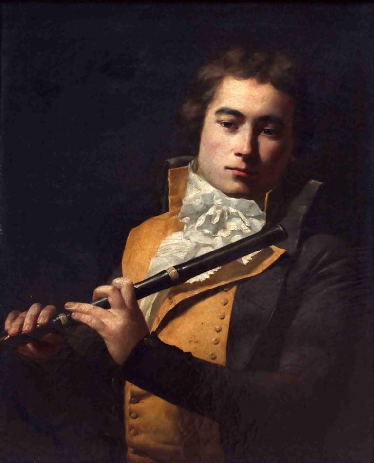 Portrait Of Flutist François Devienne,플루티스트 프랑수아 드비엔의 초상화,Jacques Louis David,자크 루이 데이비드,오일 페인팅,오일 페인팅, 독주