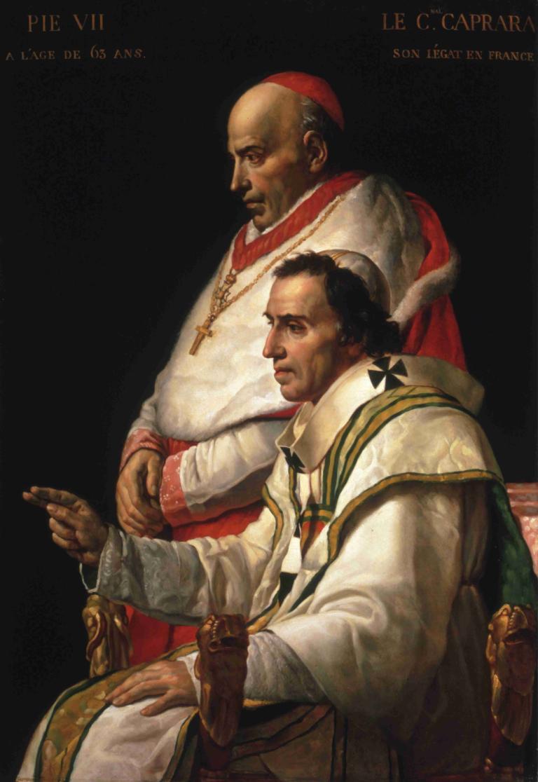 Portrait Of Pope Pius VII And Cardinal Caprara,교황 비오 7세와 카프라라 추기경의 초상화,Jacques Louis David,자크 루이 데이비드,오일 페인팅