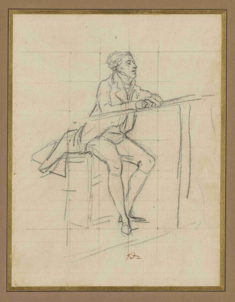 Seated Gentleman,Zittende heer,Jacques Louis David,Schetsen,Schetsen, 1 jongen, solo, mannelijke focus