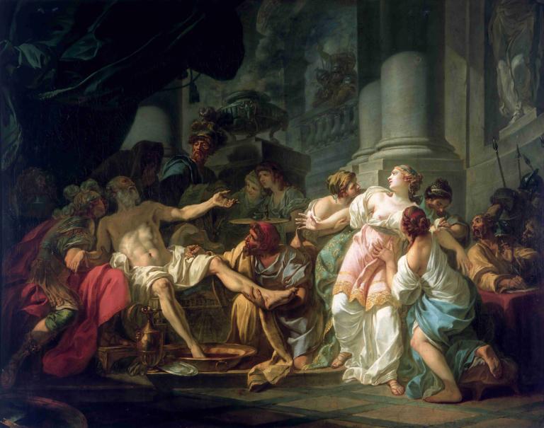 The Death Of Seneca,Moartea lui Seneca,Jacques Louis David,Pictura in ulei,Pictura in ulei, parodie artistică