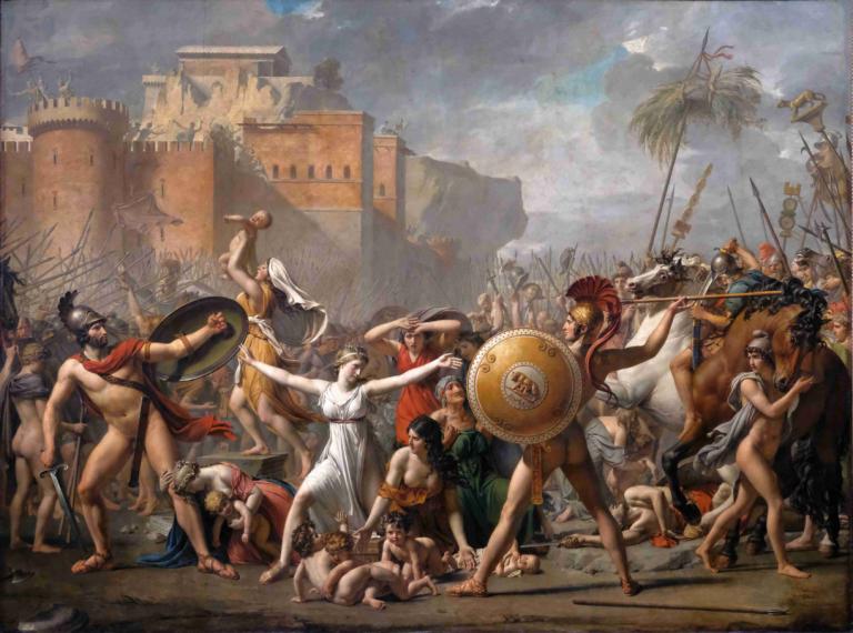 The Intervention Of The Sabine Women,Intervenția femeilor sabine,Jacques Louis David,Pictura in ulei