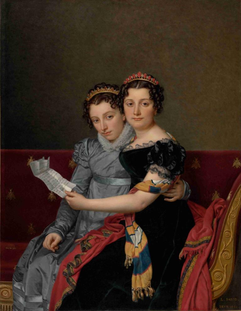 The Sisters Zénaïde And Charlotte Bonaparte,De zussen Zénaïde en Charlotte Bonaparte,Jacques Louis David