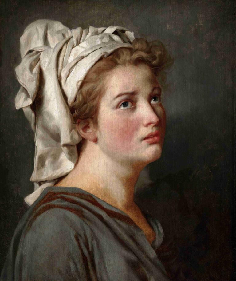 Young Woman with a Turban,Jonge vrouw met tulband,Jacques Louis David,Olieverf,Olieverf, solo, 1meisje