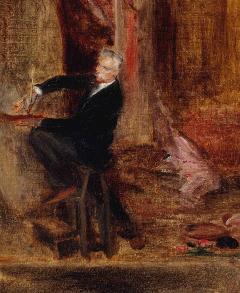 Portrait du peintre Jules Chéret (1836-1933), dans son atelier