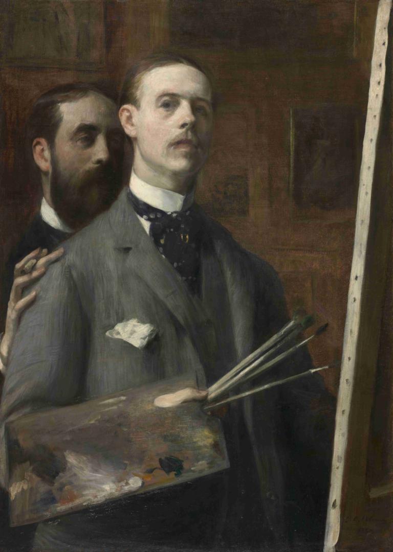 Self-Portrait with Raphael de Ochoa,Avtoportret z Raphaelom de Ochoa,Jacques-Émile Blanche,Oljna slika