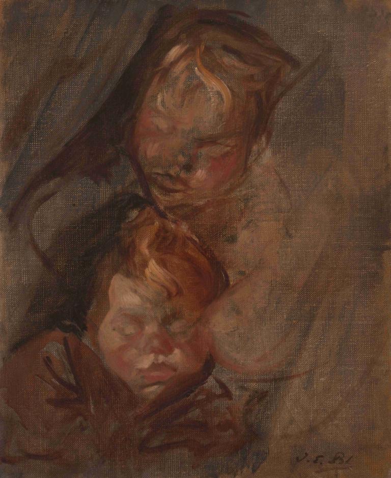 Têtes d'enfants,Jacques-Émile Blanche,Oil Painting,Oil Painting, male focus, 1boy, multiple boys, solo