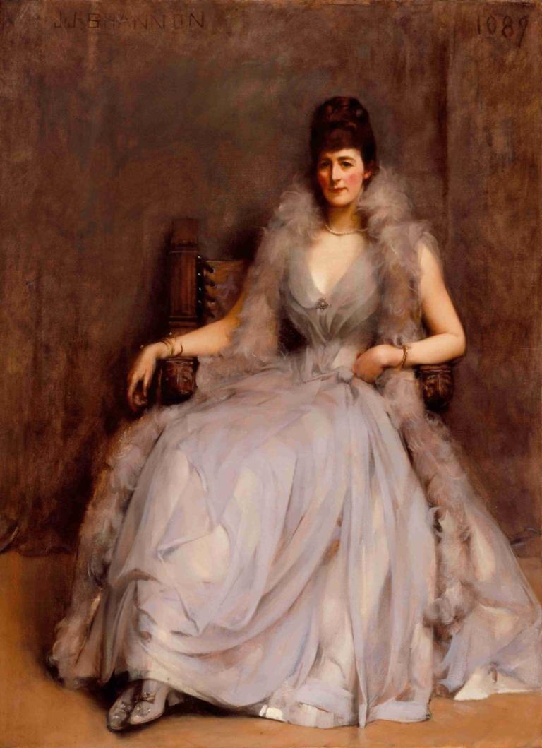 Portrait of Cecilia Tower,セシリア・タワーの肖像,James Jebusa Shannon,ジェームス・ジェブサ・シャノン,油絵,油絵, 1女の子, ソロ, ドレス, ジュエリー